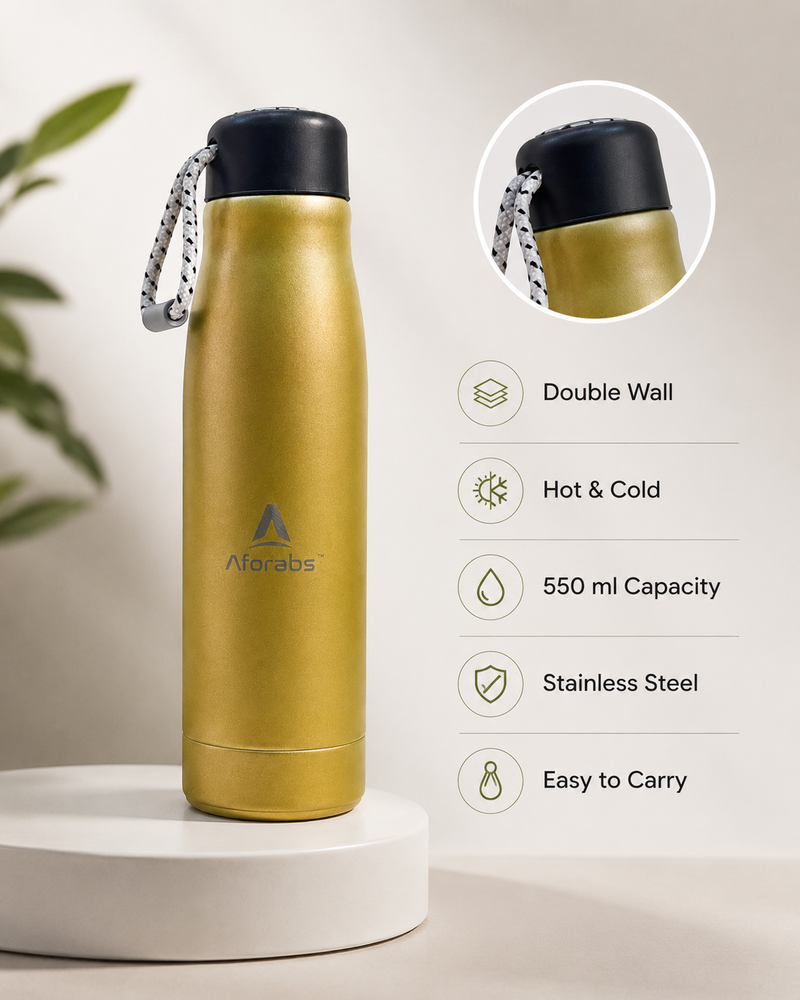 Thermos Bottle Solar Gold