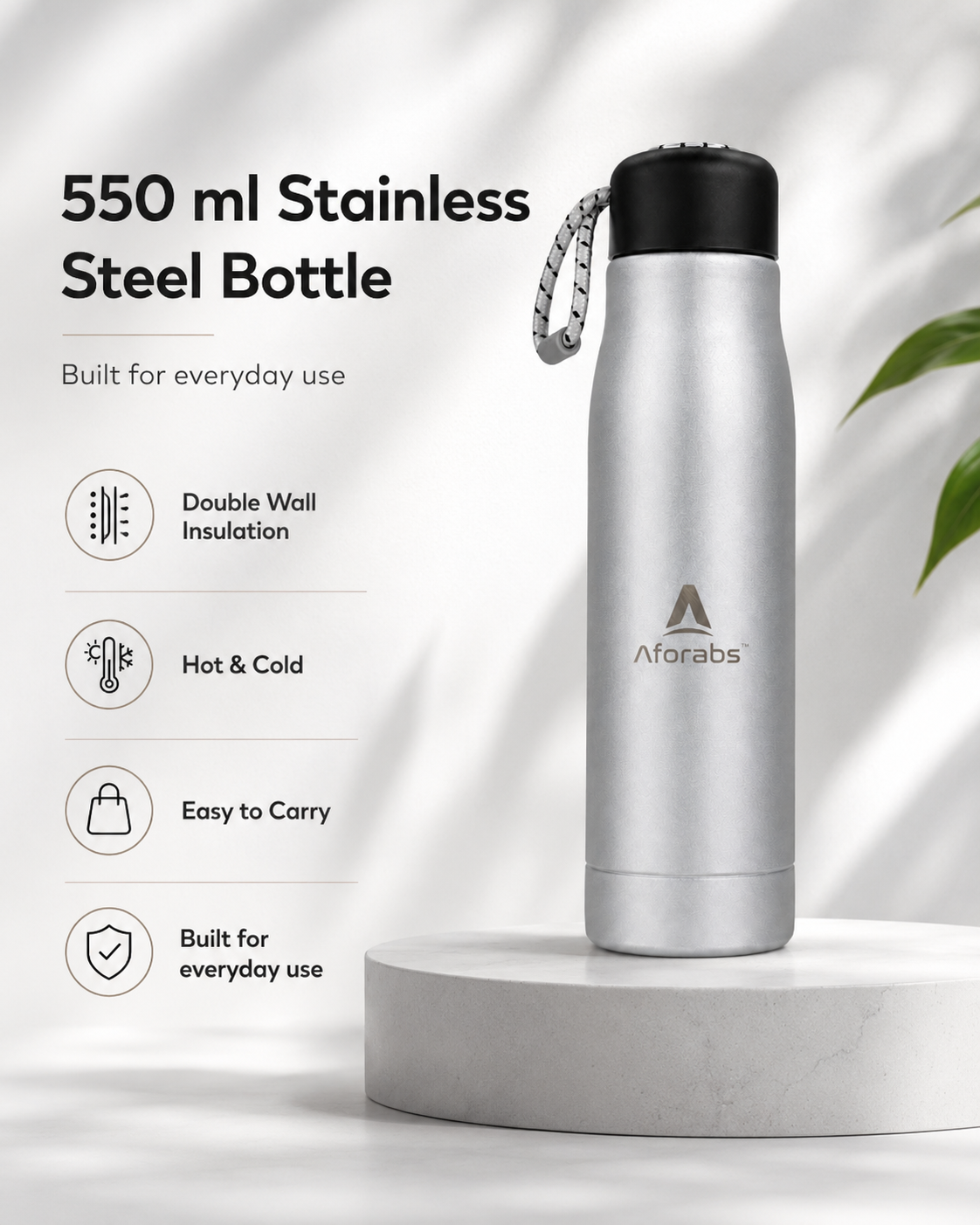 Thermos Bottle Lunar Silver