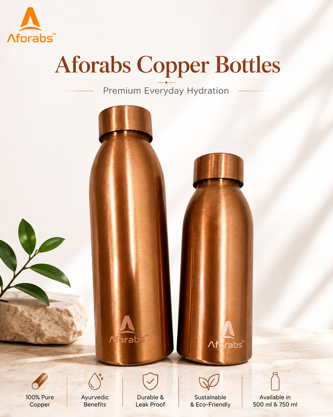 Copper Bottles Copper Bottle 550ml