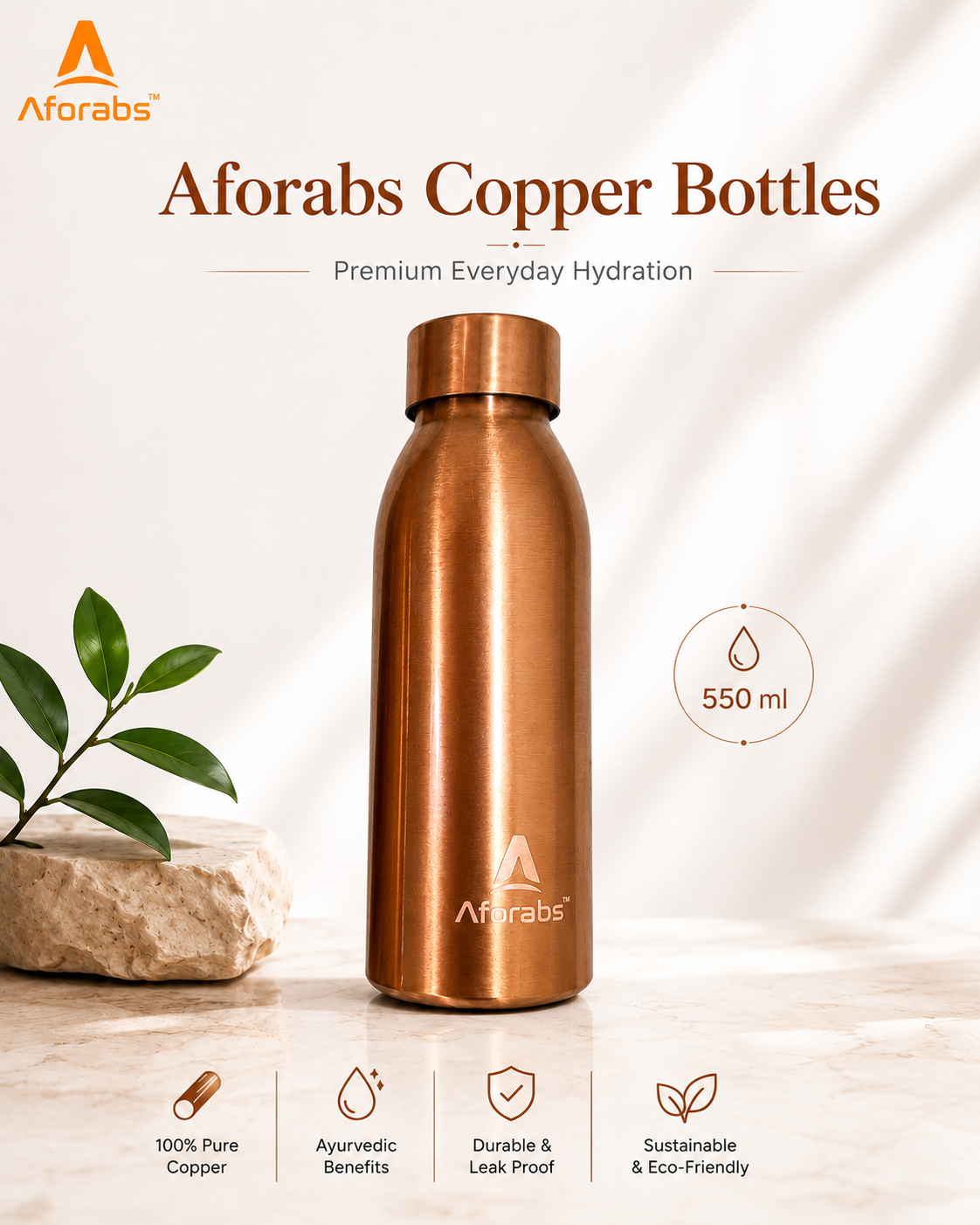 Copper Bottles Copper Bottle 550ml