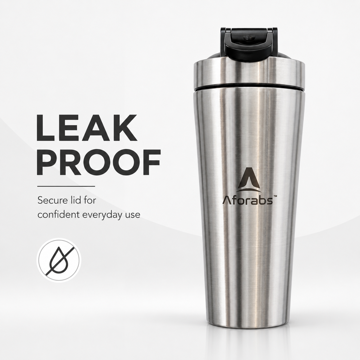 Stainless Steel 750ml Protein Shaker White Stainless Steel