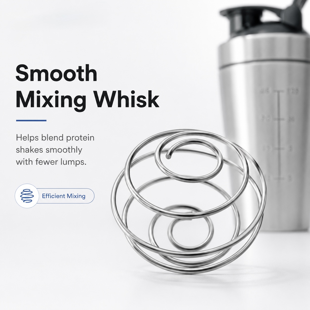 Stainless Steel 750ml Protein Shaker White Stainless Steel